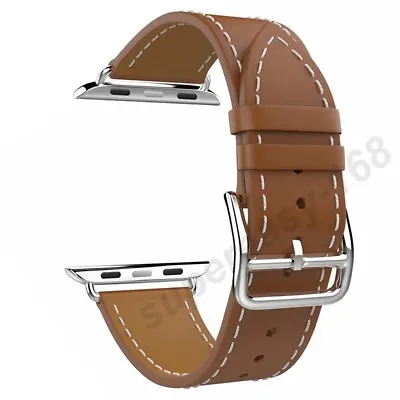$15.99 • Buy 40/44mm Genuine Leather Apple Watch Band Series 7 6 5 4 3 2 IWatch Band 41-45mm