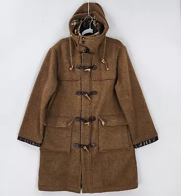 Orvis Coat Mens Medium Brown Charles F Collection Wool Duffle Toggle Button Hood • $149.92