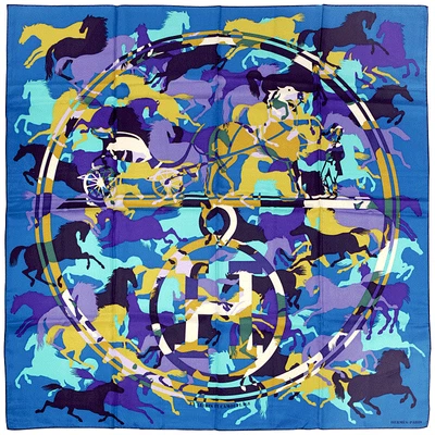 $429.95 • Buy Hermes Scarf EX-LIBRIS EN CAMOUFLAGE 90cm SilkCarre Foulard BENOIT PIERRE EMERY