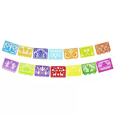 Mexican Party Banners Papel Picado Banner Cinco De Mayo Fiesta Party Decorati... • $12.52