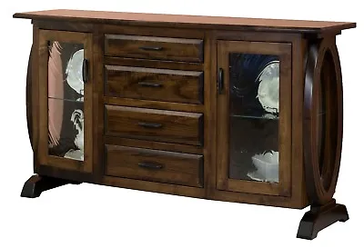 Amish Transitional Modern Sideboard Buffet 2-Door 4-Drawer Solid Wood Saratoga • $4199