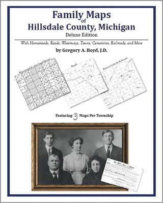 Family Maps Hillsdale County Michigan Genealogy MI Plat • $33.95