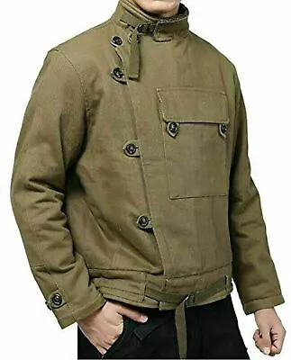 Mens Vintage Swedish Motorcycle Jacket Men's Winter Army Tank Coat Cotton Jacket • $39.99