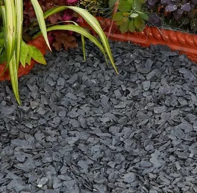 Decorative Aggregate Charcoal Black Grey Slate Chippings 20kg Path Home Garden • £79.99