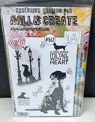 Aall & Create CANINE DREAMS Dog Sympathy Pet Puppy 6x9 Rubber Stamps Set • $19.99