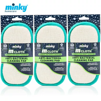 1-3 Pack Minky M Cloth Anti Bacterial Cleaning Pad- Mrs Hinch Bath Shower Sponge • £2.99