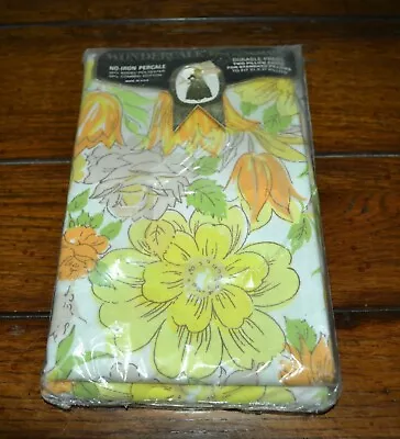 VINTAGE PILLOWCASES SPRINGMAID WONDERCALE 1970's MOD FLORAL NEW OLD STOCK • $20