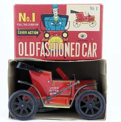 VINTAGE Masudaya Modern Toys OLD FASHIONED LEVER ACTION CAR No. 1 IN BOX • $10