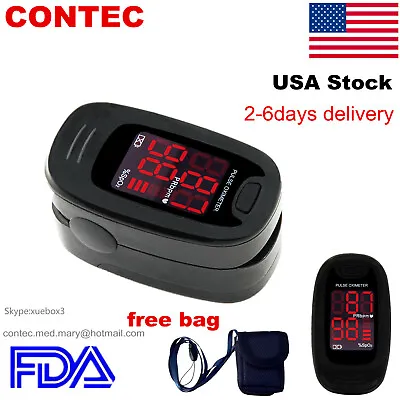 Finger Pulse Oximeter Blood Oxygen Monitor SpO2 Heart Rate Tester Free Bag USA • $8.99