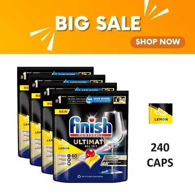 240pk Finish Powerball Ultimate All-in-1 Dishwashing Caps Tablets Lemon Sparkle • $103.03
