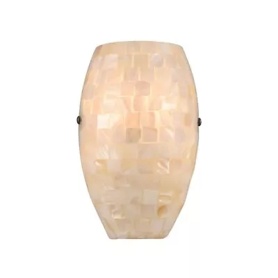 Mother Of Pearl And Capiz Shells Mosaic 1-Light Wall Sconce With Satin Nickel • $188.50