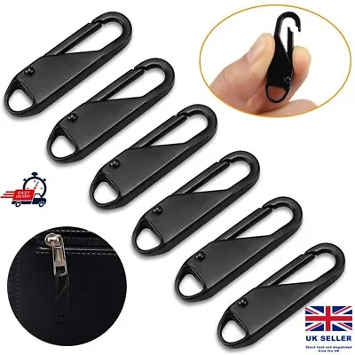 6PCS Universal Metal Zipper Pull Fixer Slider Puller Repair Replacement Zip Head • £2.89