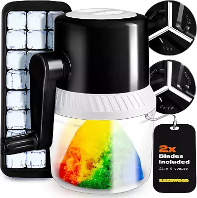 Manual Ice Shaver - Snow Cone Machine With Ice Cube Tray Stainless Steel Blades • $24.47