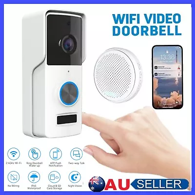 Wireless WiFi Video Doorbell Smart Phone Door Ring Intercom Camera Security Bell • $35.85