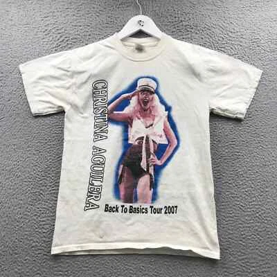 $16.99 • Buy Christina Aguilera Back To Basics Tour 2007 T-Shirt Men's S Short Sleeve White 