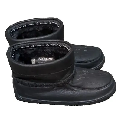 New Manitobah Half Tamarak Mukluks Waterproof Reflections Ankle Boot Black Sz 7 • $99.99