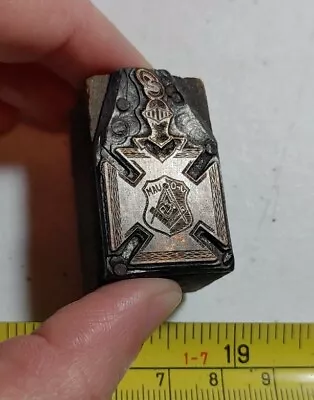 Vintage Letterpress Printing Block Junior Order United American Mechanics Medal • $25