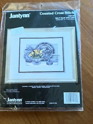 Janlynn Cross Stitch Kit DELFT BLUE Still Life  10” X 8”  #157-27 • £6