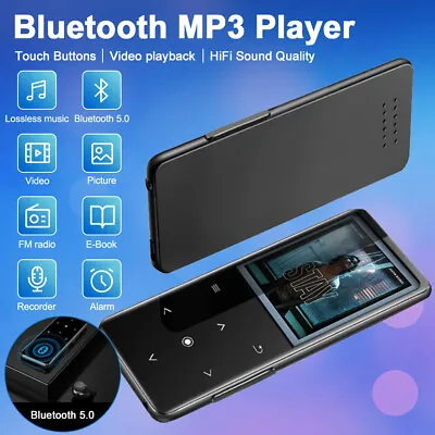 Bluetooth 5.0 MP3 MP4 Player HiFi Lossless Sound FM Radio Music Voice Recorder • $20.89