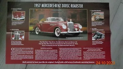 Franklin / Danbury Mint Model Car 1957 Mercedes Benz 300sc Brochure Leaflet • £30