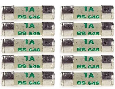 Nartel® 10 X 1 AMP SHAVER FUSES BS646 1AMP MINI FUSE 20MM X 5MM • £7.47