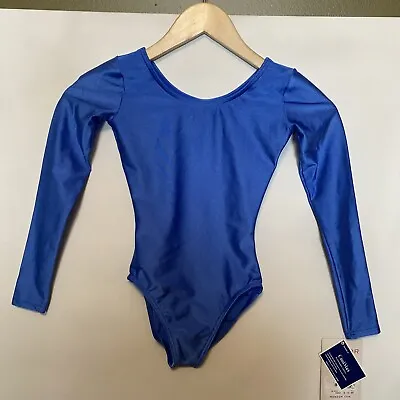 Mondor Girls Royal Blue Solid Color Leotard Size 8-10 Coolmax NWT • $15