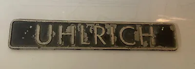 Vintage UHLRICH Minneapolis MN Auto Dealership Emblem Badge Name Metal USA Made • $22