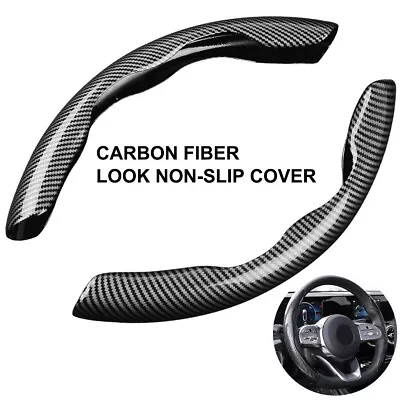  2x Carbon Fiber Universal Car Steering Wheel Booster Cover Non-Slip Accessories • $11.95