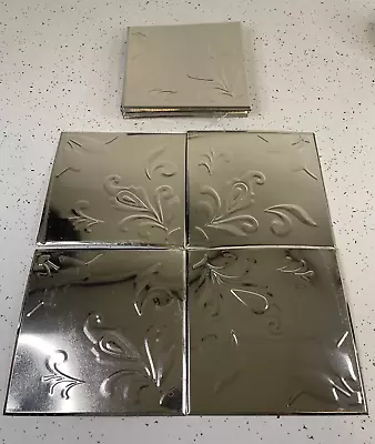 Lot Of 45 Unfinished Metal 6  X 6  Decorative Ceiling Wall Tiles • $49.99