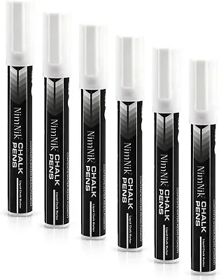 White Chalk Marker Pens For Cars Glass Windows Mirror - Erasable Liquid Chalk M • £10.26