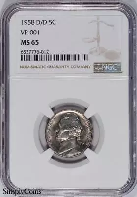 1958-D/D RPM VP-001 Jefferson Nickel NGC MS65 TOP POP FINEST KNOWN! US Coin • $445.50