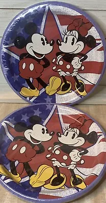 MICKEY MOUSE Retro Vintage Style Patriotic July 4th Paper Plates FOR 20 GUESTS • $9.95