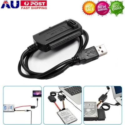 $8.99 • Buy USB To SATA Adapter Cable Hard Disk Converter Cord USB2.0 To IDE HDD Data Cable