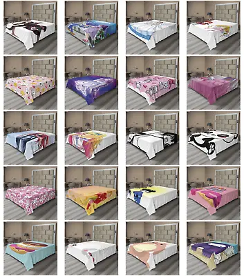 Ambesonne Anime Flat Sheet Top Sheet Decorative Bedding 6 Sizes • $29.99