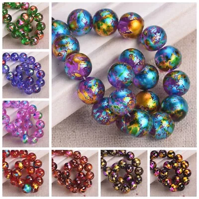 Round 6mm 8mm 10mm Shiny Patterns Crystal Glass Loose Beads For Jewelry Making • $2.30