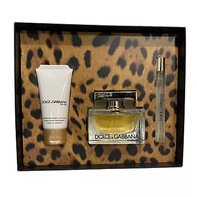 Dolce Gabbana D&G The One 75ml EDP + 10ml EDP & 50ml Body Lotion Women Gift Set • £124.99