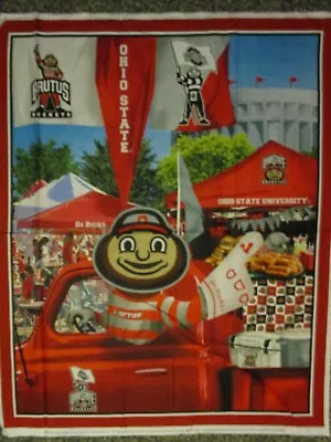 Ohio State Brutus Tailgate Osu Collge Cheer Cotton Fabric Panel • $15.50