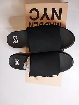 Madden NYC Platform Slide Black Slip On Sandal Womens Sz 9.5 • $23