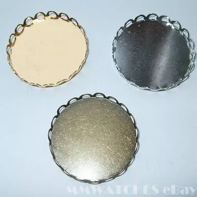 £4.99 • Buy ROUND 25mm 20mm 18mm FLAT SILVER GOLD BRONZE CAMEO CABOCHON PENDANT SETTING C09