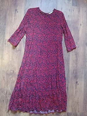 Zara TRF Leopard Print Red Midi Dress Eur S • £13.33
