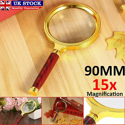 £3.69 • Buy 15X Large Magnifying Glass Loupe 90mm Handheld Magnifier Reading Jewelry Aid Big