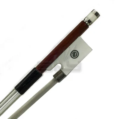 High Quality 44 Violin Bow Brazilwood Vegan Bone Frog Abalone Silver Wrap-White • $59.99