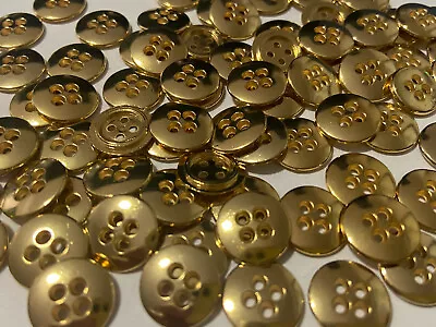 Italian Classic/Basic Metal Button Brite Gold Finish 111315182330mm 4hole • $3.99