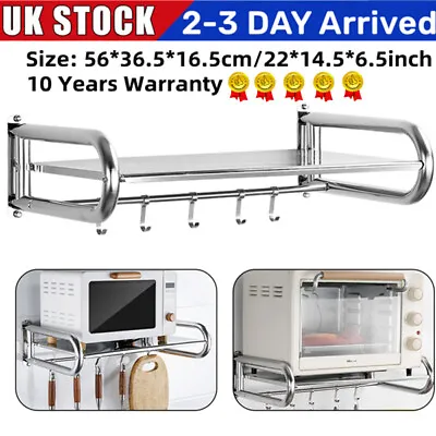 Microwave Oven Storage Rack Aluminium Frame Wall Mounted Kitchen Bracket Tool GB • £15.99