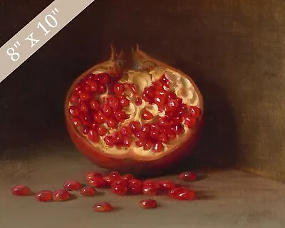 1800s Pomegranate Still Life Painting Giclee Print 8x10 On Fine Art Paper • $14.99