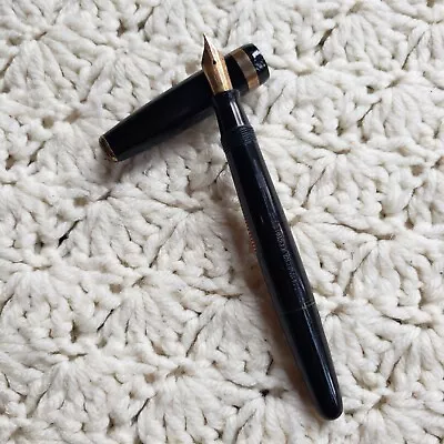 Vtg Parker Vacumatic Fountain Pen Gold Trim Nib - Black • $74.97