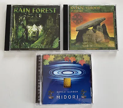 Midori CD BUNDLE - Rain Forest CD 2001 Celtic Visions 2001 Bonsai Garden /2000 • £6