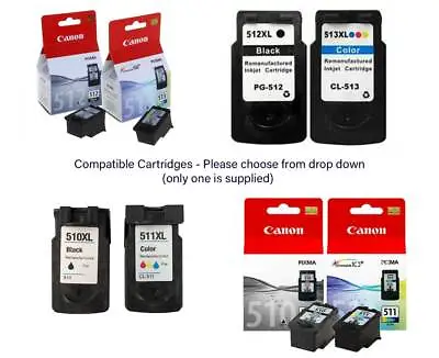 Compatible With Canon PG-510 PG-512 CL-511 CL-513 Inkjets CHOOSE YOUR COLOUR • £9.89