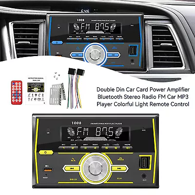 Double Din Car Card Bluetooth Stereo Radio FM Car MP3 Player Remote Control • $40.99