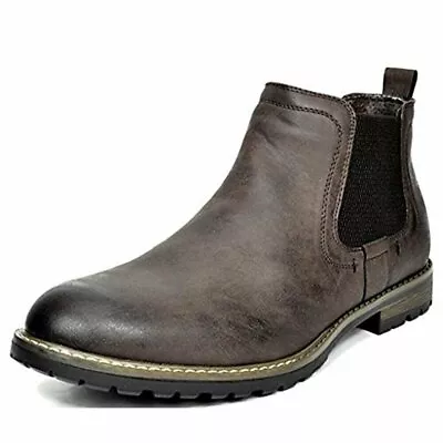 Men's Chelsea Ankle Boots Dress Casual Shoes-Dark Brown Size 6.5-13 • $37.99